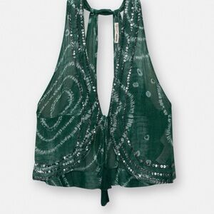 Pull & Bear Tie-Dye Sequin Halter Top